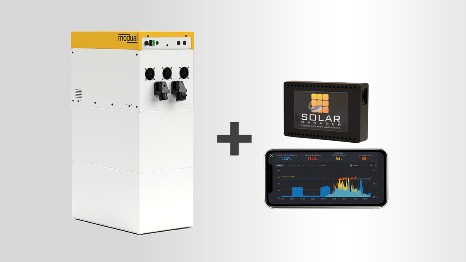 Kostenloser Solar Manager mit Modual Energiespeicher